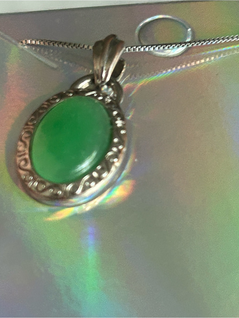 Jadeite Stone Pendant Vintage - Picture 6 of 8